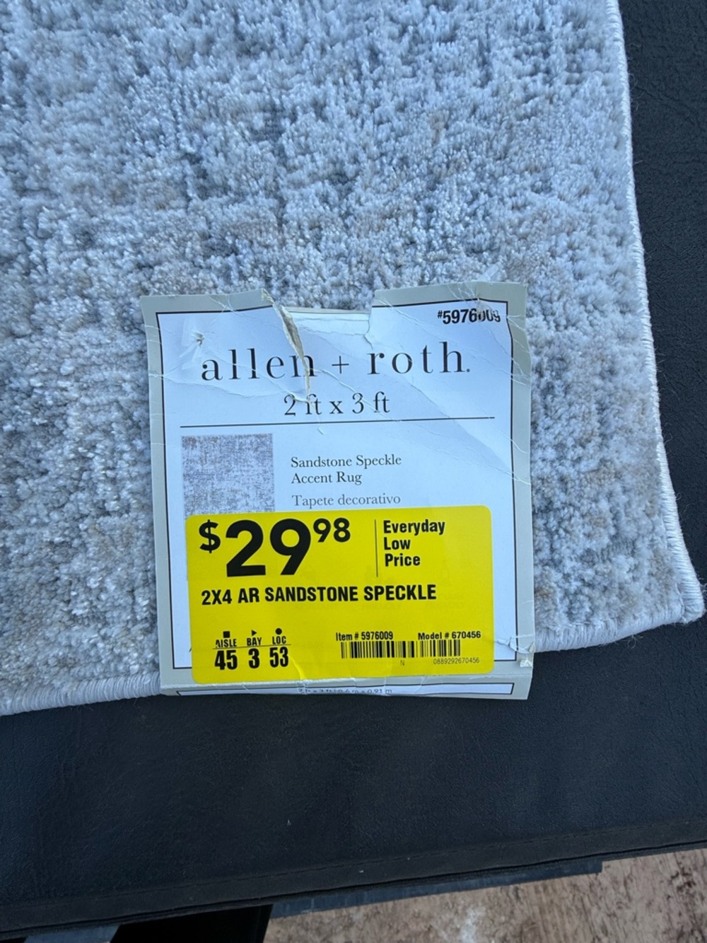 Allen + Roth Textured Gray Rug - Picture 2 of 6